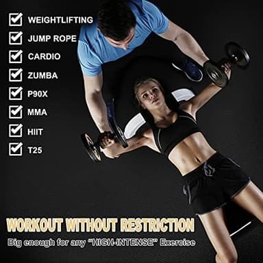 GXMMAT Extra Large Exercise Mat 16'x6'/12'x6'/10'x6'/8'x6'(7mm), Extra Wide Workout Mats for Home Gym Flooring, Non-Slip Thick Durable Cardio Mat for MMA,Plyo,Jump Rope,Weights,Fitness,Shoe-Friendly - Image 5