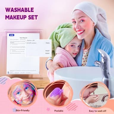 Kids Makeup Kit for Girl - Girls Makeup Kit Toys with Flying Horse Storage Case, Kids Play Makeup Set for Christmas Birthday Gift 3-12 Years Old - Image 7
