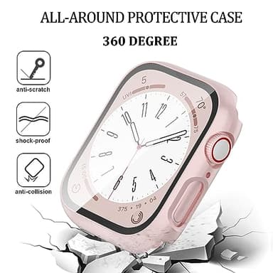 6-Pack Case with Tempered Glass Screen Protector Compatible with Apple Watch Series SE 3(2025)/SE 2/SE/6/5/4 40mm, Full Coverage Hard PC Protective Face Cover Bumper for iWatch 40 mm - Image 3