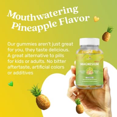 BeLive Magnesium Gummies 200mg - 60 Ct | Magnesium Glycinate Supplements for Relaxation, Stress Relief, and Sleep for Adults & Kids - Tasty and Tangy Pineapple Flavor - Image 6