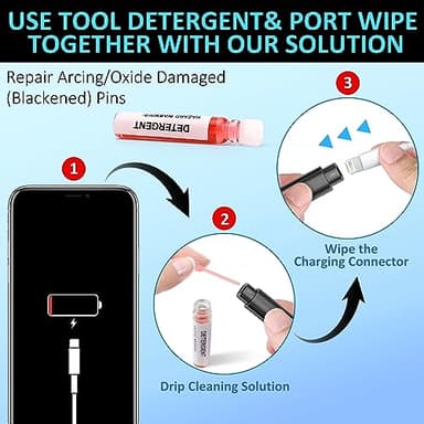 Ordilend for iPhone Cleaning Kit for Charging Port Cleaner, Cleaner Kit for AirPod Multi-Tool iPhone Cleaner Repair Lightning Cable for iPad Connector Airpod Speaker Compact Portable with Storage Case - Image 7