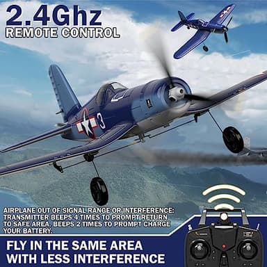 LEAMBE 4 Channel RC Plane - Ready to Fly Aerobatic Aircraft, Easy Control for Beginners, F4U Corsair RC Airplane Best Gift for Boys - Image 3