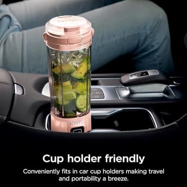 Ninja BC155PS Blast Two-Pack Portable Blender, Cordless, 18oz. Vessel, Personal Blender-for Shakes & Smoothies, BPA Free, Leakproof-Lid & Sip Spout, Rechargeable, Dishwasher Safe Parts, Peach & Stone - Image 2