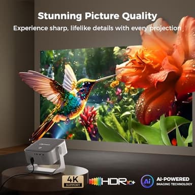 ELEPHAS 4K Smart Projector with WiFi and Bluetooth - Compatible with Google TV, Netflix, Prime Video, YouTube, Dolby Audio, Auto Focus & Keystone, 270° Rotatable, Video Projector for Indoor/Outdoor - Image 8