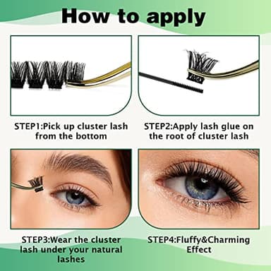 Lash Clusters,96 Pcs Cluster Lashes D Curl 10-18MIX DIY Lash Extensions Eyelash Clusters,KEYYOU Volume Wispy Individual Lashes Soft&Comfortable Easy DIY at Home(Y01,D-10-18MIX) - Image 6