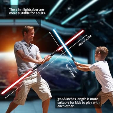2 in 1 Dueling Lightsaber Double Light Saber,Lightsabers for Adults Christmas Birthday Gifts, 2Packs Fx Saber with 12 Colors Light Sabers for Kids Toys Teens Halloween Cosplay Children's Day Party - Image 6