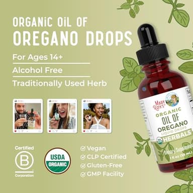 MaryRuth Organics Oregano Oil Drops | 6 Month Supply | USDA Organic Oil of Oregano Liquid | Herbal Blend for Immune Support | Digestive Health | Overall Health | Vegan | Sugar Free | Non-GMO | 1 Fl Oz - Image 8
