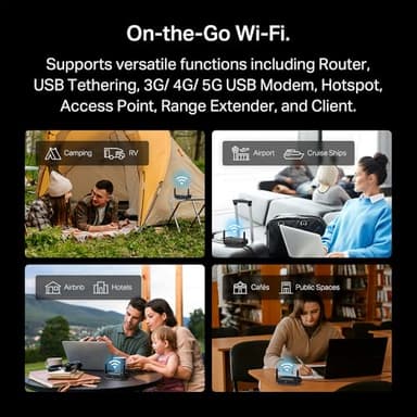 TP-Link BE3600 Wi-Fi 7 Portable Travel Router TL-WR3602BE | Dual-Band, 2.5 Gig Port, USB 3.0 | Multi-Modes in One | OpenVPN, WireGuard® | Public WiFi Sharing for Hotel/Cruise/RV/Plane | No 6 GHz - Image 4