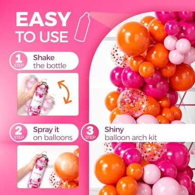 Bezente Balloon Shine Spray - 20 oz High Shine Balloon Spray, Waterproof, Long-Lasting Antioxidant, Odorless, Instant Shiny Effect for Party Balloons Decorations - Image 5