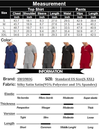 SWOMOG Mens Pajamas Set Modal Short Sleeve Sleepwear Crew Neck Pjs 2 Piece Loungewear Nightshirt Top & Pants with Pockets Navy Blue Large - Image 7
