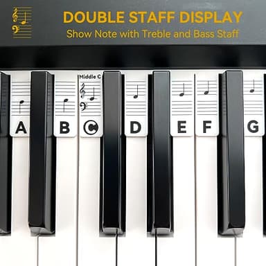 BEATBIT Piano Notes Guide for Beginner, Removable Piano Keyboard Note Labels for Learning, 88-Key Full Size, Made of Silicone, No Need Stickers, Reusable and Comes with Box (Classic Black） - Image 5