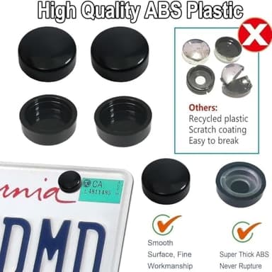 Tsuytna License Plate Cover-2 Pack License Plate Protector Clear License Plate Frame with Screw Caps Cover Kit for American Standard Cars AA - Image 6