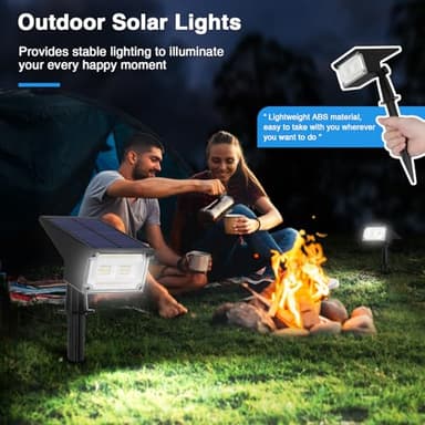 ZJOJO Solar Lights for Outside, Spot Lights Outdoor 40 LEDs IP65 Waterproof, with 4 Lighting Modes for Garden Yard, 6 Pack - Image 8