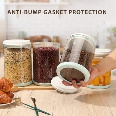 FAFAFLYER POP-Glass Cookie-Candy Airtight-Jar Lid - 2.2Qt/2L Clear glass container | Stackable One-Touch Opening | For Cookie, Candy, Sugar, Flour, Nuts - Image 5