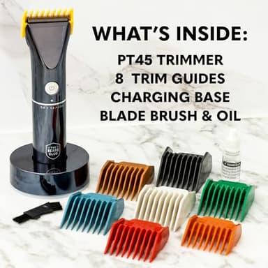 The Beard Club Beard Trimmer for Men - Electric Cordless Rechargeable Beard & Hair Trimmer - High Power 7000 RPM - 8 Color Guides 45 Unique Trim Lengths - Travel Lock - Image 8