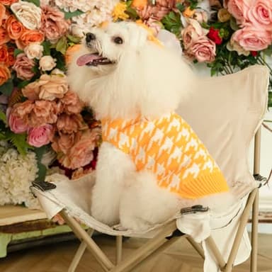 CuteBone Turtleneck Dog Sweater for Small Dogs Houndstooth Pet Winter Clothes Pullover Sweater Cat Clothes,(Medium) - Image 4