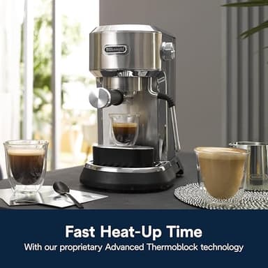 De’Longhi Dedica Maestro Espresso Machine with Milk Frother, 15-Bar Pump & Temperature Control - Barista Coffee Maker Kit for Espresso, Latte, Cappuccino & Iced Coffee - Italian Stainless Steel Design - Image 5