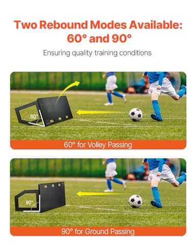 VEVOR Soccer Rebounder Board, 40 x 16 in Portable Training Wall with Dual Angles Rebound, Foldable HDPE Kickback Board, Soccer Practice Equipment, Ideal for Kids and Adults Passing & Shooting Drills - Image 3