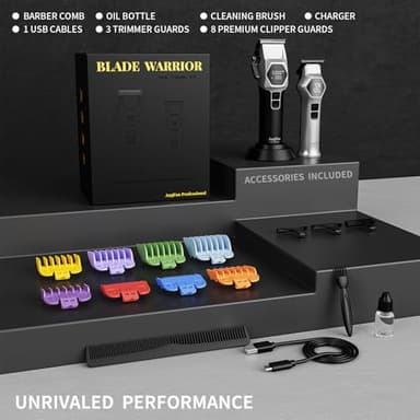 ANGFAN Professional Hair Clippers for Men - 8000RPM Brushless Motor & 440C Steel Blades, Barber-Grade Cordless Clippers & Trimmer Set for Fade Designs, Hair Cutting Tools for Professional Barbers - Image 6