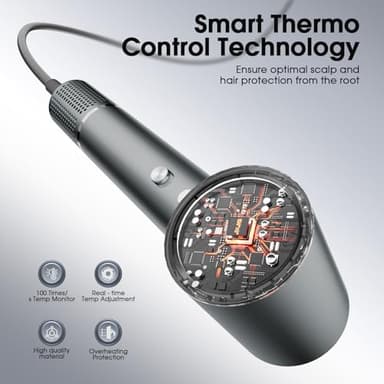 Hair Dryer, Professional Ionic Hair Dryer for Fast Drying, High Speed Hair Blow Dryer with Diffuser for Home Salon Travel, Constant Temperature Hair Care Without Hair Damage - Image 4