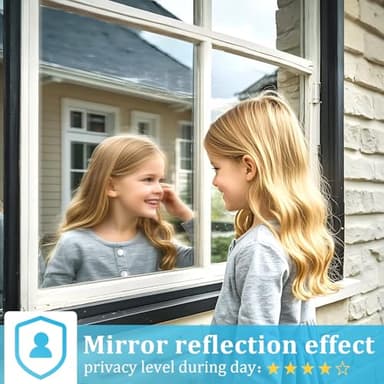 Coavas Window Privacy Film One Way, See Out Not in Windows Tint for Home, Mirror Reflective Blocking Sun Heat Glass Coverings UV Static Cling, 17.5x78.7 Inch - Image 2