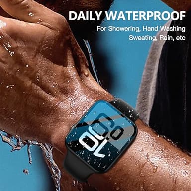 Misxi [2 Pack] Waterproof Hard Case with Tempered Glass Compatible with Apple Watch Series 11 (2025) Series 10 46mm, Ultra-Thin Anti-Fall Protective Cover for iWatch Screen Protector, Matte Black - Image 8