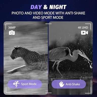 Night Vision Goggles - 4K Night Vision Binoculars with 5000mAh Rechargeable Battery, 32GB TF Card can Save Photo and Video, 3'' HD Screen for Camping & Security, Black - Image 4