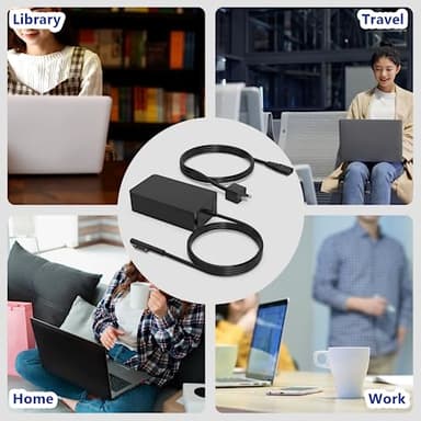 65W Charger Compatible with Microsoft Surface Pro 11,10,9,8,7+,7,6,5,4,X,Power Adapter for Windows Surface Laptop 7,6,5,4,3,2,1,Book 3/2/1, Go Tablet,Support 44W,36W,8FT Cord - Image 7