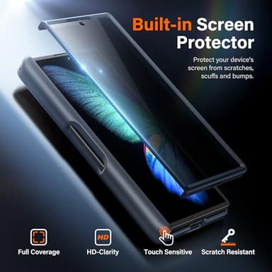 MOBOSI for Z Fold 6 Case with Privacy Screen Protector [Compatible with Magsafe], [Built-in Kickstand&Full Body Hinge Protection] Shockproof Phone Cover for Samsung Galaxy Z Fold6, Black - Image 9