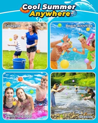SOPPYCID 12PCS Reusable Water Balloons - Quick Fill Water Balls Toys For Toddler Age 4-8 - Refillable Magnetic Self-Sealing Water Splash Bomb For Summer Party Pool Outdoor Beach Toys for kids Age 8-12 - Image 6