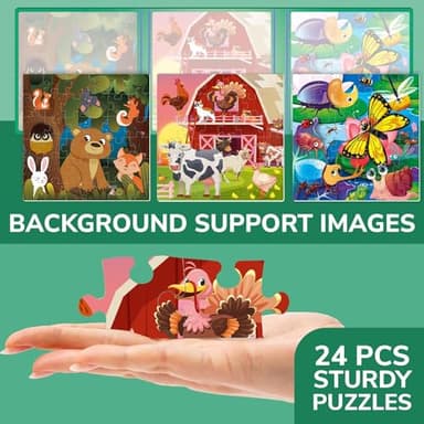 QUOKKA Magnetic Puzzles for Kids Ages 4-6 - 36 Pieces Sudoku Toddler Puzzles Ages 2-4 - Travel Games for Kids Ages 3-5 - Animal Farm Bugs Toddler Travel Toys - Car Airplane Road Trip Games - Image 4