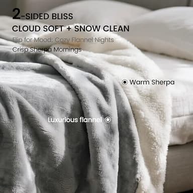 gogobunny Waterproof Blanket for Bed Couch Sofa, Liquid Pee and Fur Proof Pet Blanket for Dog Puppy Cat, Reversible Sherpa Fleece Throw Blanket Furniture Cover Protector (Grey, 50x60 inches) - Image 5