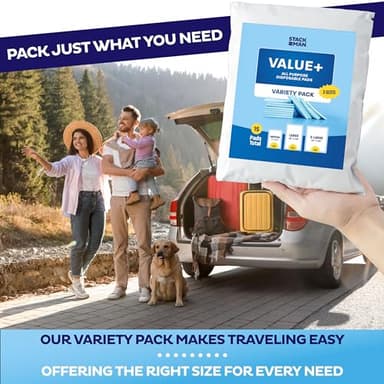 Chucks Pads Variety Pack - 3 Sizes - (17X24", 23X36", 30X36") - 15 Disposable Underpads - The Right Size for Every Need - Make Traveling Easy - Sample Our Range of Sizes or Pack Them for Your Trip! - Image 4