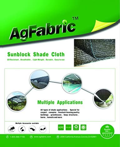 Agfabric 6.5 X 20ft 30% Sun Shade Sun Shade Fabric Sunblock Shade Cloth Cover with Clips for Plants, Black - Image 9