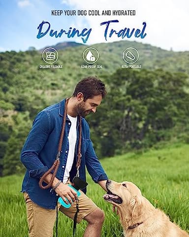 Lesotc Dog Water Bottle, Portable Water Dispenser with Bowl, Leak Proof Pet Travel Squeeze Bottle, Puppy Essentials Dog Stuff Accessories for Outdoor Walking, Hiking, Camping - Image 5