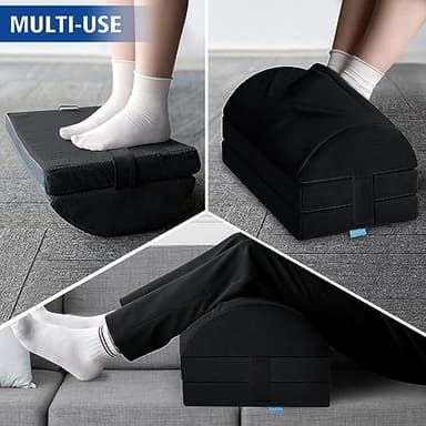 KAYFIA Foot Rest for Under Desk at Work XXL(20in) with 3 Adjustable Heights，Foot Stool with Supportive Gel Foam, Warmer Feet Pocket Footrest for Office Gaming Chair, for Leg Support -Black - Image 7