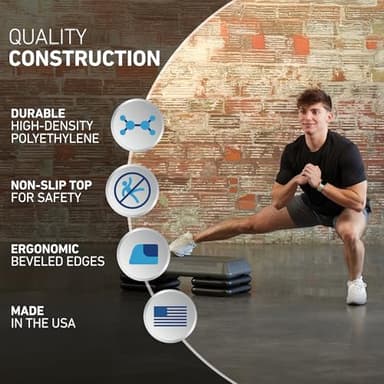 The Step (Made in USA) Original Aerobic Platform – Circuit Size Grey Aerobic Platform and Original Black Risers - Image 5