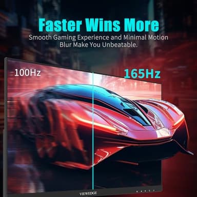Viewedge 24 Inch Gaming Monitor with 165hz/144hz, IPS 1ms, FHD 1080p and HDR 10 | PC Computer Monitor with 105% sRGB, Bluelight Filter, 2 HDMI & 1 DP Port, Support Freesync and Wall Mounted - Image 2