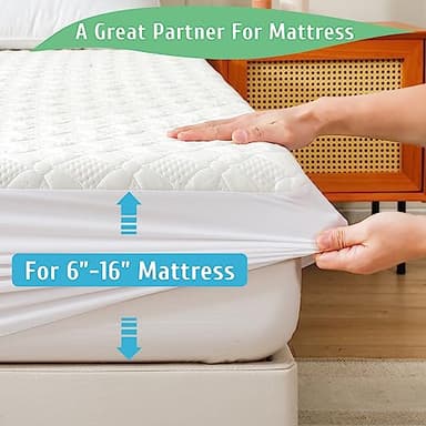Lunsing 2 Pack Waterproof Twin Mattress Protector, Soft Breathable and Noiseless Twin Size Mattress Pad Cover with 6-16 in Deep Pockets - Image 6