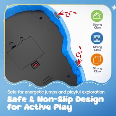 Dinosaur Toys for Kids 3-5, Mist Spraying Dino Roaring & Light up Stepping Stones for Kids, Indoor & Outdoor Durable Non-Slip Sensory Balance Stones with 5 Rechargeable Batteries, Gift for Toddlers - Image 4