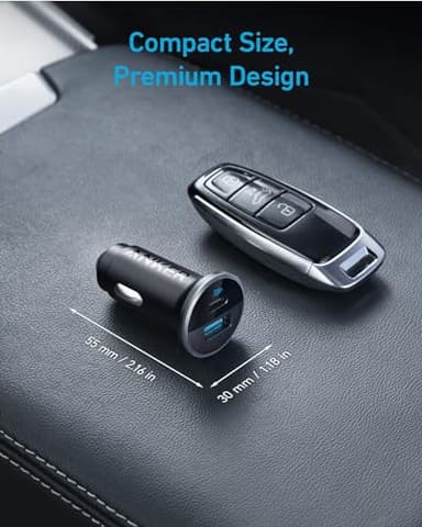 Anker 323 USB C Car Charger Adapter, 52.5W Cigarette Lighter Charger with 30W PowerIQ 3.0 Fast Charging Cable for iPhone 17/17 Pro Max/16/15/14 Series, Galaxy S25/24/23, Pixel, iPad, AirPods and More - Image 6