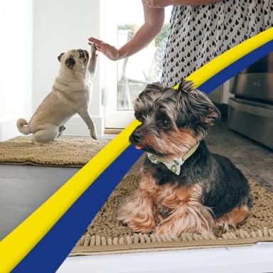 Muddy Mat® 2-Piece Beige Medium 30"X19" AS-SEEN-ON-TV Highly Absorbent Microfiber Door Mat, Bath Mat and Pet Rug, Non slip Thick Washable, Soft Chenille for Kitchen Bathroom Bedroom Indoor and Outdoor - Image 6