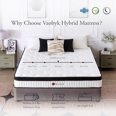 Vaobyk Full Size Mattress, 10 Inch Memory Foam Hybrid Mattress in a Box with Pocket Springs, Pressure Relief & Motion Isolation, CertiPUR-US Certified - Image 5