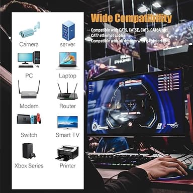 Cat8 Ethernet Cable, Outdoor&Indoor, 75 FT Heavy Duty High Speed Cat 8 LAN Network Cable, 40Gbps 2000MHz RJ45 Internet Computer Patch Cord, Weatherproof S/FTP UV Resistant for Gaming/Router/Modem - Image 5