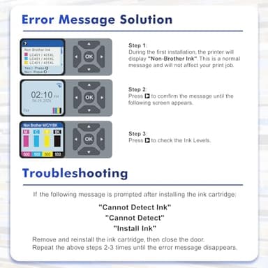 LC401XL LC401 MFC-J1010DW Ink Cartridges for Brother Printer 401XL LC 401 for MFC-J1010DW MFC-J1170DW MFC-J1012DW MFC-J1800DW MFC J1010DW - 4 Pack High Yields Black Cyan Magenta Yellow - Image 5