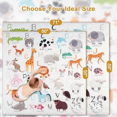 TINYHARBO Premium Foam Baby Play Mat 71" x 59" – Removable & Machine Washable Cover, Extra Thick Padding Playpen Mat, Non-Slip Crawling Mat, Easy to Clean for Infants, Toddlers & Babies - Image 8