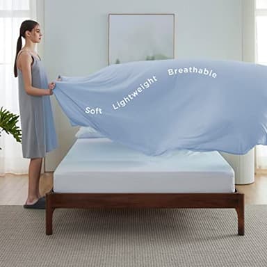 Bedsure Blue Cooling Blanket for Hot Sleepers - Summer Cold Throw Blanket for Bed, Arc-Chill Lightweight Summer Bedding, Cool Thin Ice Cold Cooled Throws with Rayon Derived from Bamboo, 50x70 - Image 7