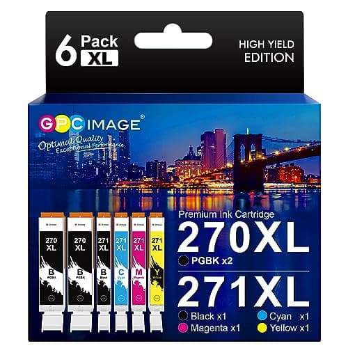 GPC Image PGI-270XL CLI-271XL Replacement for Canon 270 271 Ink Cartridges Compatible for Canon Pixma MG7720 TS9020 TS6020 MG6821 MG6820 TS5020 (PGBK Black Cyan Magenta Yellow, 6 Pack) - Image 1