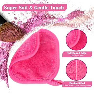 Orighty Makeup Remover Cloths 12 Pack, Makeup Removal Face Cleansing Cloth, Reusable Make Up Remover Pads Remove Instantly Dirt with Just Water, 5 x 5 in - Image 2