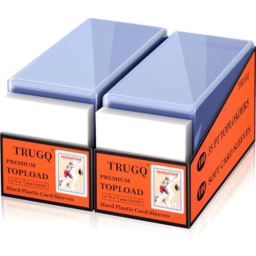 TRUGQ 400 Card Sleeves Top Loads for Cards,3"X4"Baseball Card Protectors,Toploaders Hard Plastic for Trading Game Sports Football Cards(200 Hard Protectors + 200 Soft Sleeves - Image 1